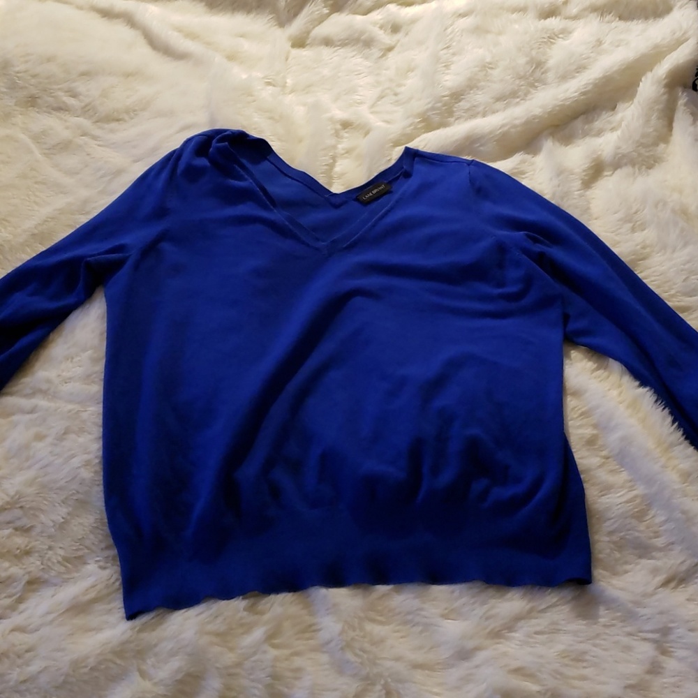 Lane Bryant Double V Royal Blue Sweater